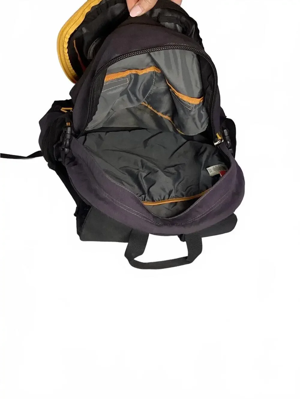 The North Face Purple and Yellow Multi-Compartment Backpack
